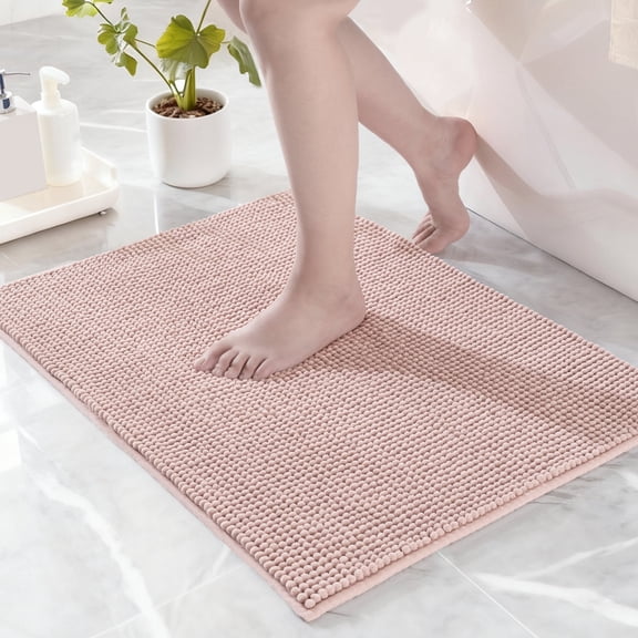 Exclusivo Mezcla Bathroom Rugs Mat 20x30, Extra Soft Absorbent Chenille Bath Rugs Mat, Quick Dry, Machine Washable Bath Mats for Bathroom Floor, Shower, Home Decor, Pink