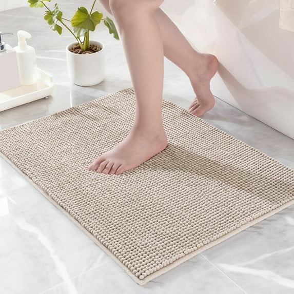 Exclusivo Mezcla Bathroom Rugs Mat 20x30, Extra Soft Absorbent Chenille Bath Rugs Mat, Quick Dry, Machine Washable Bath Mats for Bathroom Floor, Shower, Home Decor, Camel