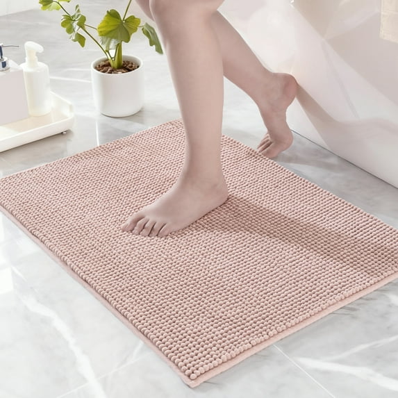Exclusivo Mezcla Bathroom Rugs Mat 24x36, Extra Soft Absorbent Chenille Bath Rugs Mat, Quick Dry, Machine Washable Bath Mats for Bathroom Floor, Shower, Home Decor, Pink