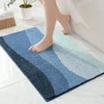 thumbnail image 1 of Exclusivo Mezcla Bathroom Rugs Mat 24x36, Extra Soft Non Slip Absorbent Water Microfiber Bath Rugs, Machine Washable Quick Dry Bath Mats for Bathroom Floor, Shower, Home Decor, Waved Blue, 1 of 8