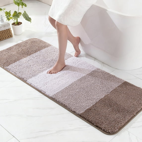 Exclusivo Mezcla Bathroom Rugs Mat 24x70, Extra Soft Non Slip Absorbent Water Microfiber Bath Rugs, Machine Washable Quick Dry Bath Mats for Bathroom Floor, Shower, Home Decor, Gradient Coffee