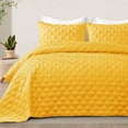 thumbnail image 1 of Exclusivo Mezcla Bed Quilt Set Twin Size for All Seasons, Stitched Pattern Quilted Bedspread/ Bedding Set/ Coverlet with 1 Pillow sham, Lightweight and Soft, Yellow, 1 of 7