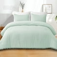 thumbnail image 1 of Exclusivo Mezcla Boho Pom Pom Ball Fringe Queen Comforter Set, 3 Pieces Aqua Blue Lightweight Down Alternative Bedding Comforter Sets for All Seasons (1 Comforter and 2 Pillowcases), 1 of 9