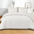 thumbnail image 1 of Exclusivo Mezcla Boho Pom Pom Ball Fringe Twin Comforter Set, 2 Pieces White Lightweight Down Alternative Bedding Comforter Sets for All Seasons (1 Comforter and 1 Pillowcase), 1 of 9