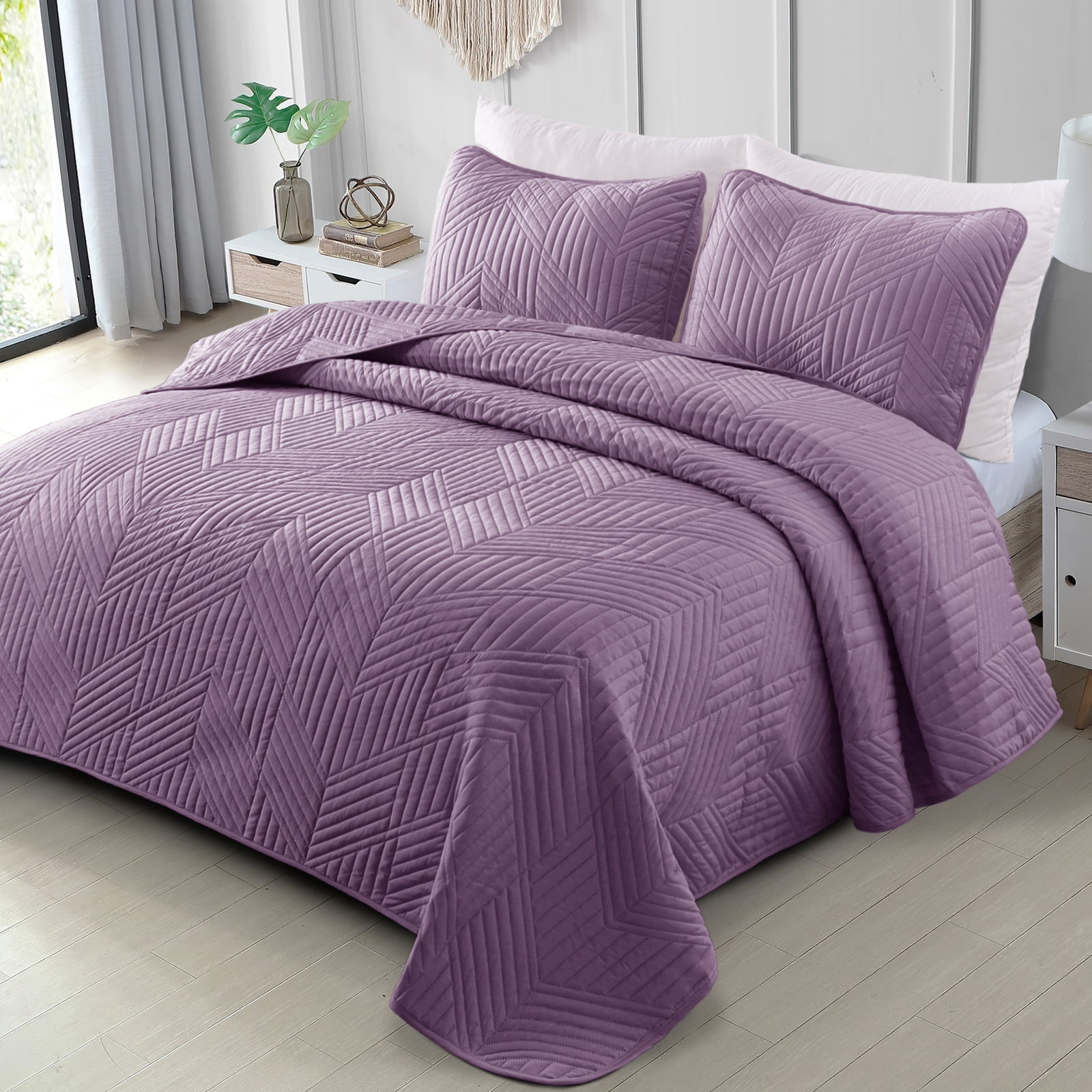 Exclusivo Mezcla California King Quilt Bedding Set, Lightweight Dusty ...