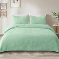 thumbnail image 1 of Exclusivo Mezcla California King Quilt Bedding Set, Lightweight Sage Green Oversized King Bedspreads Soft Modern Geometric Coverlet Set for All Seasons (1 Quilt and 2 Pillow Shams), 1 of 7