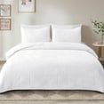 thumbnail image 1 of Exclusivo Mezcla California King Quilt Bedding Set, Lightweight White Oversized King Bedspreads Soft Modern Geometric Coverlet Set for All Seasons (1 Quilt and 2 Pillow Shams), 1 of 7