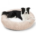 thumbnail image 1 of Exclusivo Mezcla Calming Donut Dog Bed, 32 inches Cozy Fluffy Faux Rabbit Fur Round Pet Bed, Machine Washable, Apricot, 1 of 7
