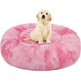 thumbnail image 1 of Exclusivo Mezcla Calming Donut Pet Bed for Medium Dogs 24", Anti-Anxiety Plush Cozy Warming Dog Bed, Gradient Pink, 1 of 7