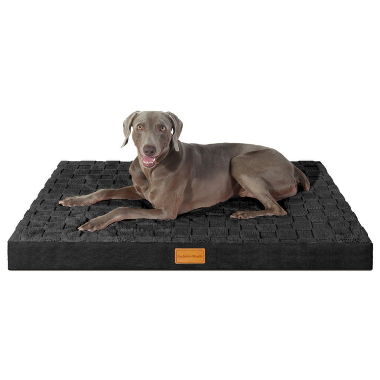 Exclusivo Mezcla Checkered Orthopedic XL Dog Bed for Large Dogs 42 X28 Waterproof Removable Washable Cover Egg Crate Foam Pet Bed Mat Black Walmart