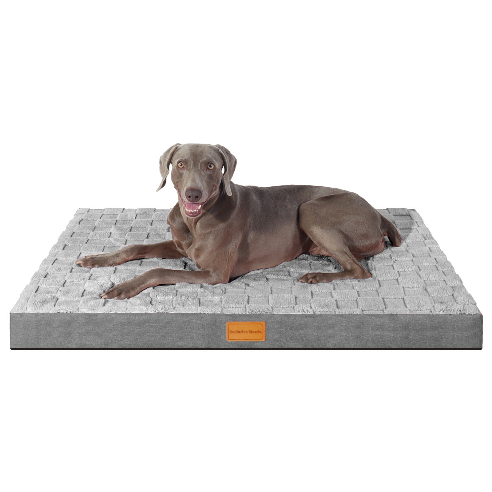 Exclusivo Mezcla Checkered Orthopedic XXL Dog Bed for Extra Large Dogs 48''X30'', Waterproof