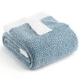 thumbnail image 1 of Exclusivo Mezcla Knit Throw Blanket, Ultra Soft Cozy Fluffy Blankets, Lightweight Fuzzy Plush Throw for Couch and Bed, Mixed Blue, 50"x60", 1 of 9
