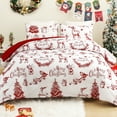 Exclusivo Mezcla Christmas Comforter Set Twin Size, Reversible White