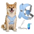 thumbnail image 1 of Exclusivo Mezcla Comfort Control Dog Harness with Leash and Poop Bags, No Pull X-Frame Adjustable Pet Harness for Small and Medium Dogs, Blue, M, 1 of 7