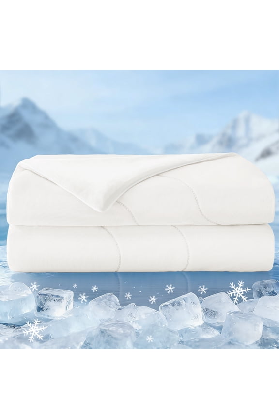 Cooling Comforter King Size White, Lightweight Summer Blanket for Hot Sleepers, Soft Breathable Cool Bedding Duvet for Night Sweats, 104"x90"
