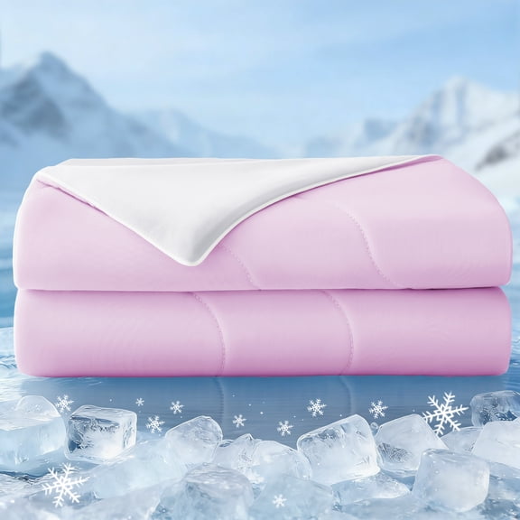 Exclusivo Mezcla Cooling Comforter Twin Size Lilac, Lightweight Summer Blanket for Hot Sleepers, Soft Breathable Cool Bedding Duvet for Night Sweats, 68"x88"