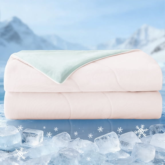Exclusivo Mezcla Cooling Comforters Queen Size Blush Pink, Lightweight Summer Blanket for Hot Sleepers, Soft Breathable Cool Bedding Duvet for Night Sweats, 90"x90"