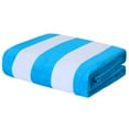 thumbnail image 1 of Exclusivo Mezcla Cotton Oversized 35"x70" Cabana Stripe Beach Towel, Super Absorbent Soft Plush Pool Towel, Bath Towel (Blue), 1 of 8