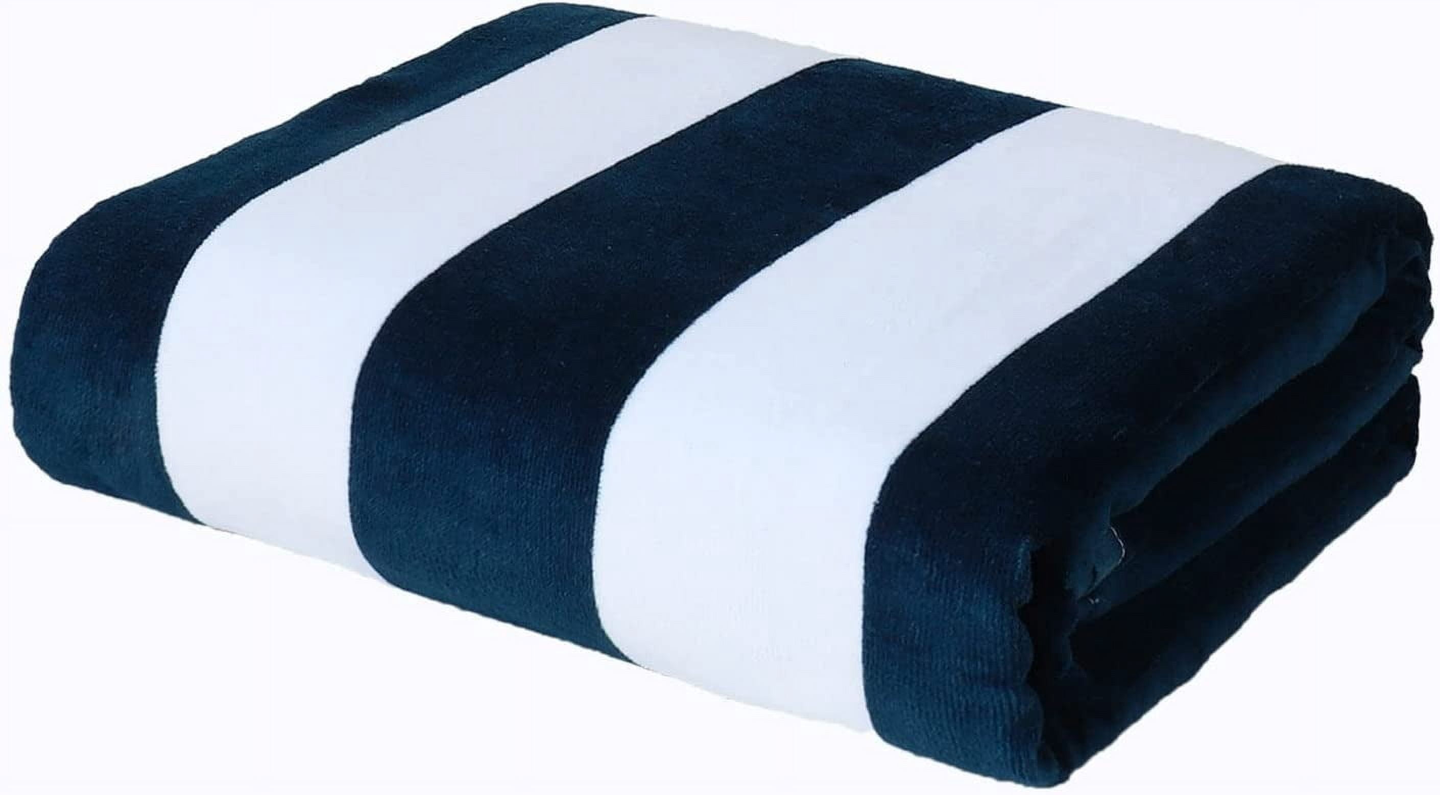 Oversized Beach Towel - 35"x70", 100% Cotton, Cabana Stripe | Quick Dry, Soft & Absorbent - View #2