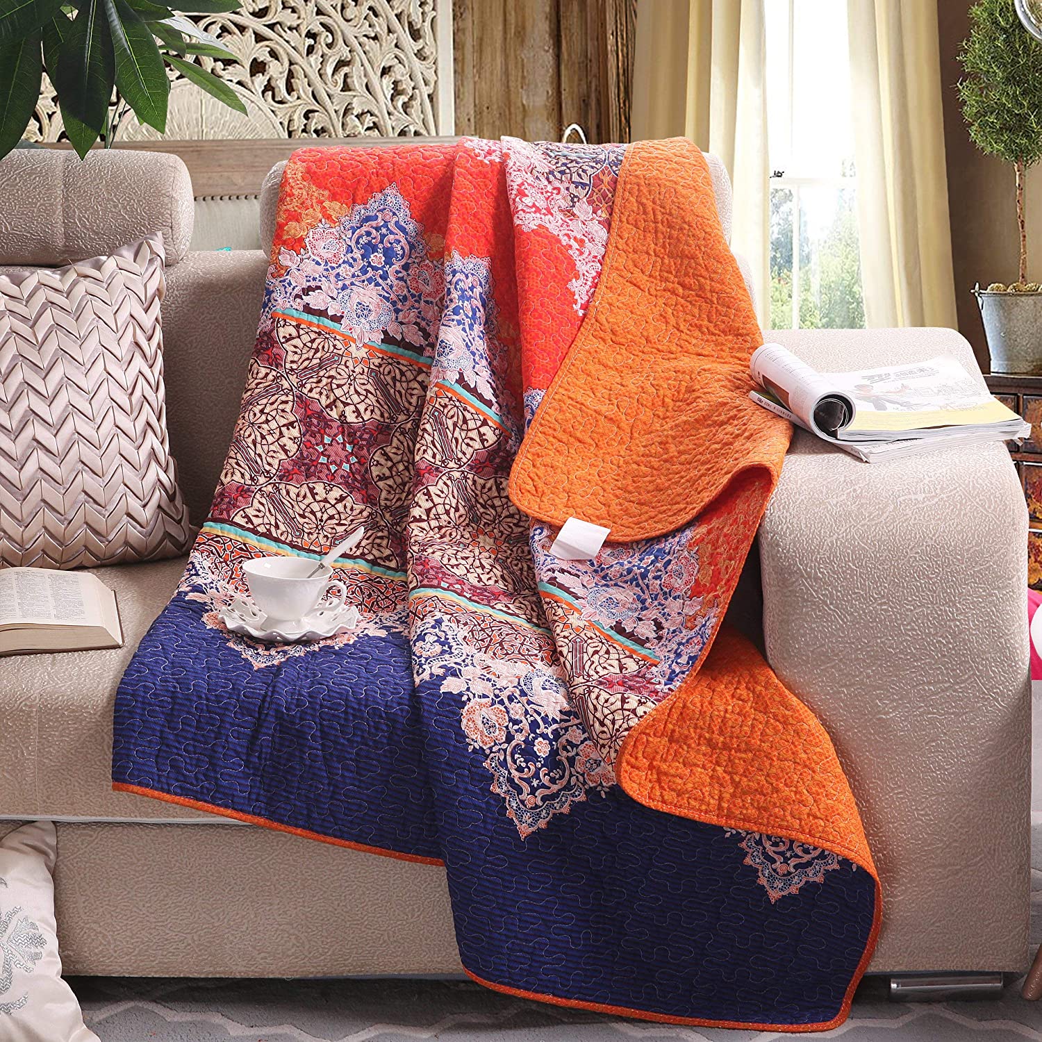 Barefoot Bungalow Painted Desert Quilted Throw Blanket