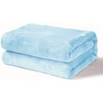 thumbnail image 1 of Exclusivo Mezcla Flannel Fleece Velvet Plush Throw Blanket - 40" x 50"(Ice Blue), 1 of 8
