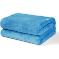 thumbnail image 1 of Exclusivo Mezcla Flannel Fleece Velvet Plush Throw Blanket - 40" x 50"(Washed Blue), 1 of 8