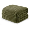 thumbnail image 1 of Exclusivo Mezcla Waffle Textured Soft Fleece Blanket, Twin Size Bed Blanket, Cozy Warm and Lightweight (Olive Green, 90"x66"), 1 of 10