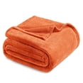 thumbnail image 1 of Exclusivo Mezcla Queen Size Flannel Fleece Velvet Plush Bed Blanket as Bedspread, Coverlet, Bed Cover (90"x90", Burnt Orange), 1 of 10