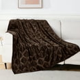 thumbnail image 1 of Exclusivo Mezcla Fleece Throw Blanket for Couch, Leaves Pattern Super Soft and Cozy Blankets, Plush Fuzzy Lightweight, Coffee, 50"x60", 1 of 7