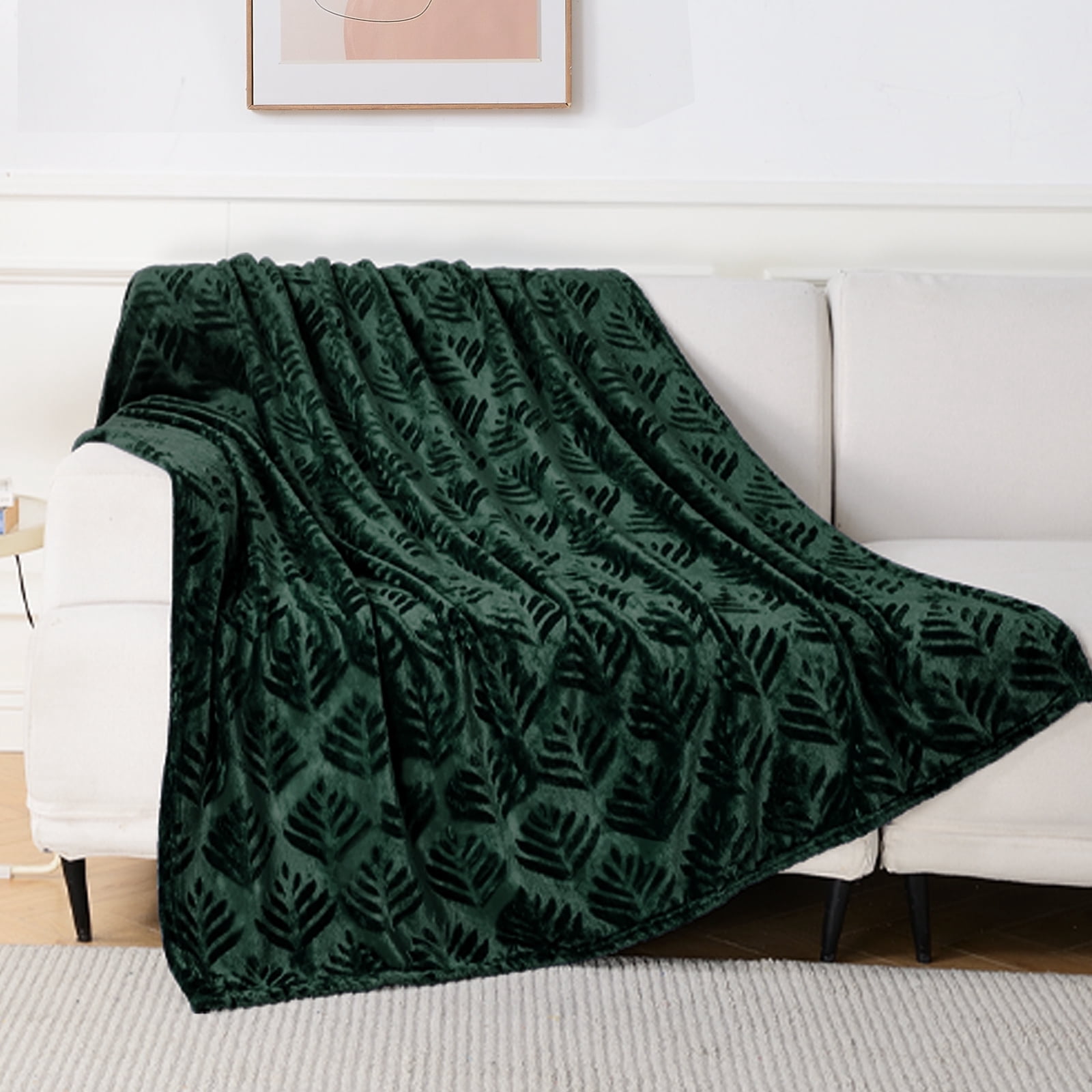 Exclusivo Mezcla Pluche Fuzzy Large Fleece gooit en dekens, 220 x 240 cm, Donkergroen