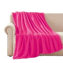 Exclusivo Mezcla Fleece Throw Blanket for Couch, Sofa and Bed, Super Soft Blankets and Warm Throws, Cozy, Plush, Lightweight (50x70 inches, Hot Pink)