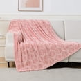 thumbnail image 1 of Exclusivo Mezcla Fleece Throw Blanket for Couch, Leaves Pattern Super Soft and Cozy Blankets, Plush Fuzzy Lightweight, Pink, 50"x60", 1 of 7