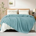thumbnail image 1 of Exclusivo Mezcla Fuzzy Fleece King Size Bed Blanket, Lightweight Fluffy Solid Velvet King Blankets, 90x104 Inches, Slate Blue, 1 of 11