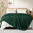 thumbnail image 1 of Exclusivo Mezcla Fuzzy Fleece Queen Size Bed Blanket, Lightweight Fluffy Solid Velvet Queen Blankets, 90x90 Inches, Forest Green, 1 of 11