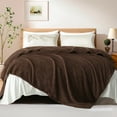 thumbnail image 1 of Exclusivo Mezcla Fuzzy Fleece Twin Size Bed Blanket, Lightweight Fluffy Solid Velvet Twin Blankets, 60x80 Inches, Coffee, 1 of 11