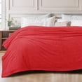 thumbnail image 1 of Exclusivo Mezcla Fuzzy Fleece Twin Size Bed Blanket, Lightweight Fluffy Solid Velvet Twin Blankets, 60x80 Inches, Red, 1 of 10