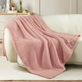 thumbnail image 1 of Exclusivo Mezcla Fuzzy Fleece Throw Blanket for Couch Sofa, Lightweight Fluffy Solid Velvet Blanket, 50x60 Inches, Dusty Pink, 1 of 10
