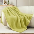 thumbnail image 1 of Exclusivo Mezcla Fuzzy Fleece Throw Blanket for Couch Sofa, Lightweight Fluffy Solid Velvet Blanket, 50x60 Inches, Light Green, 1 of 10
