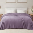 thumbnail image 1 of Exclusivo Mezcla King Size Flannel Fleece Blanket, Super Soft Velvet Plush Bed Blanket, 90x104 Inches, Grayish Purple, 1 of 8