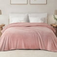thumbnail image 1 of Exclusivo Mezcla King Size Flannel Fleece Blanket, Super Soft Velvet Plush Bed Blanket, 90x104 Inches, Pink, 1 of 8