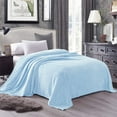 thumbnail image 1 of Exclusivo Mezcla King Size Flannel Fleece Velvet Plush Bed Blanket as Bedspread, Coverlet, Bed Cover (90"x104", Ice Blue), 1 of 8