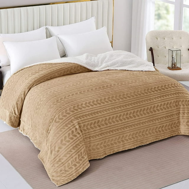 Exclusivo Mezcla King Size Sherpa Fleece Bed Blanket, Ultra Soft and