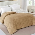 thumbnail image 1 of Exclusivo Mezcla King Size Sherpa Fleece Bed Blanket, Ultra Soft and Warm Reversible Velvet Blankets for Bed Couch Sofa 90x104 inches, Camel, 1 of 7