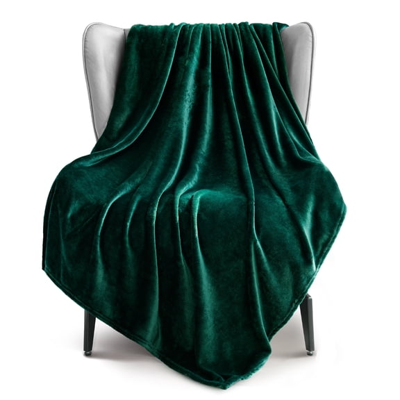 Exclusivo Mezcla Fleece Throw Blanket for Couch, Sofa, 300GSM Super Soft and Warm Blankets, Forest Green Throw All Season Use, Cozy, Plush, Lightweight, 50x60 Inches