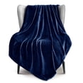 thumbnail image 1 of Exclusivo Mezcla Fleece Throw Blanket for Couch, Sofa, 300GSM Super Soft and Warm Blankets, Navy Blue Throw All Season Use, Cozy, Plush, Lightweight, 50x60 Inches, 1 of 8