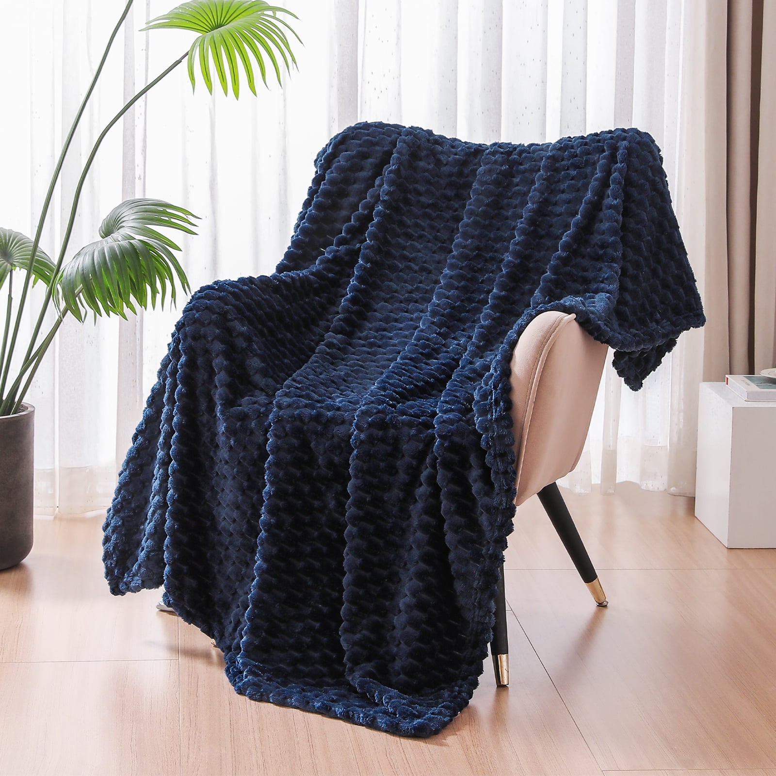 Navy blue soft blanket hotsell