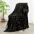 thumbnail image 1 of Exclusivo Mezcla Large Soft Throw Blanket for Couch, 50x70 Inches Diamond Geometry Pattern Velvet Fleece Blanket, Cozy, Warm and Lightweight Black Blanket, 1 of 7