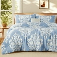 thumbnail image 1 of Exclusivo Mezcla Luxury Fuzzy Twin Comforter Set, 2 Pieces Boho Soft Warm Grayish Blue Comforters, Reversible Flannel Fluffy Bedding Comforter Sets for All Seasons, 1 of 5