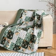 thumbnail image 1 of Exclusivo Mezcla Microfiber Boho Patchwork Pattern Quilted Throw Blanket for Bed/Couch/Sofa, Soft and Lightweight (50"x 60",Green), 1 of 6
