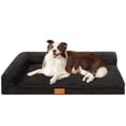 thumbnail image 1 of Exclusivo Mezcla Orthopedic Dog Bed with Washable Cover 36"x24", Jacquard Fluff Pet Sofa Bed with 2-Sided Bolsters for Medium Dogs, Black, 1 of 9